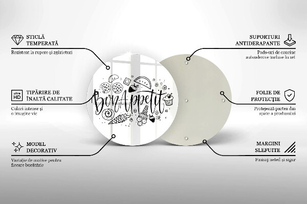Skleněná deska do kuchyně Bon appetit nápis