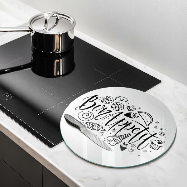 Skleněná deska do kuchyně Bon appetit nápis