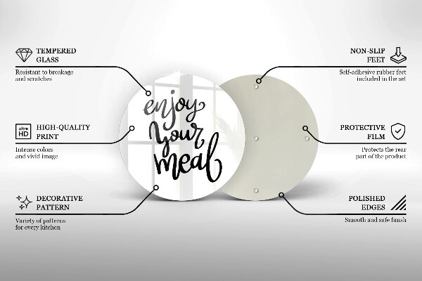 Skleněná deska do kuchyně Enjoy your meal