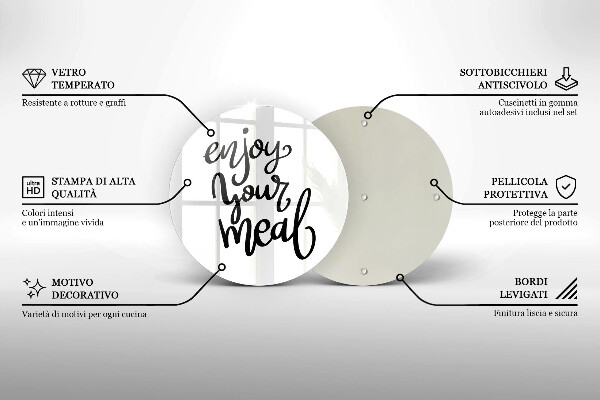 Skleněná deska do kuchyně Enjoy your meal