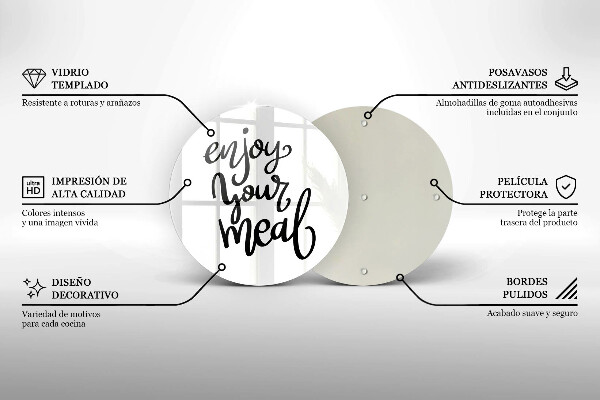 Skleněná deska do kuchyně Enjoy your meal