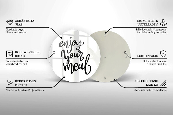 Skleněná deska do kuchyně Enjoy your meal