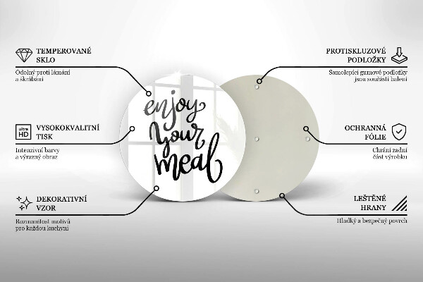 Skleněná deska do kuchyně Enjoy your meal