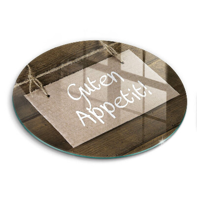 Skleněná deska do kuchyně Guten apetit nápis na deskách