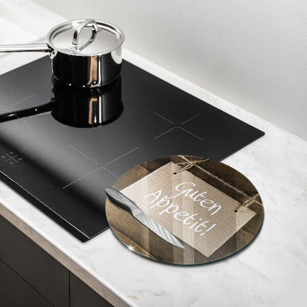 Skleněná deska do kuchyně Guten apetit nápis na deskách