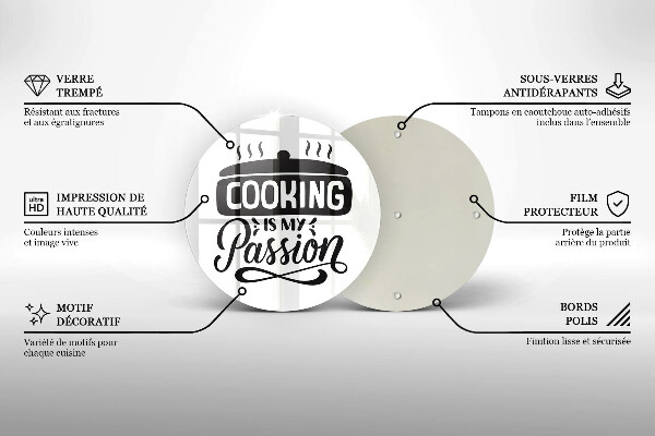 Skleněná deska do kuchyně Cooking is my passion