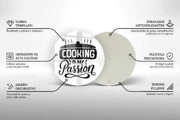 Skleněná deska do kuchyně Cooking is my passion