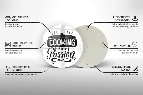 Skleněná deska do kuchyně Cooking is my passion