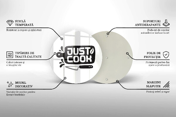 Skleněná deska do kuchyně Just cook