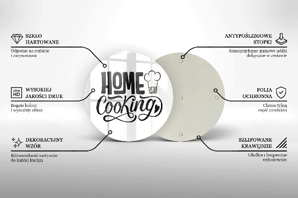 Skleněná deska do kuchyně Home cooking