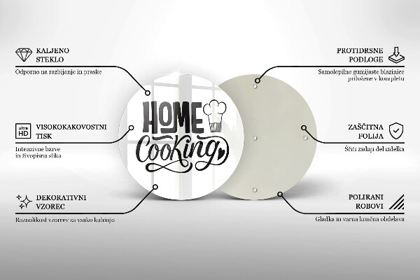 Skleněná deska do kuchyně Home cooking