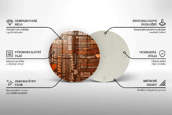 Skleněná deska do kuchyně Titulky bon appetit