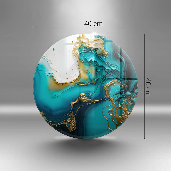 Skleněné krájecí prkénko Tyrkysová abstrakce