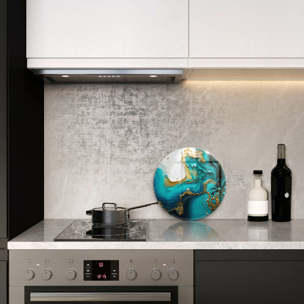 Skleněné krájecí prkénko Tyrkysová abstrakce