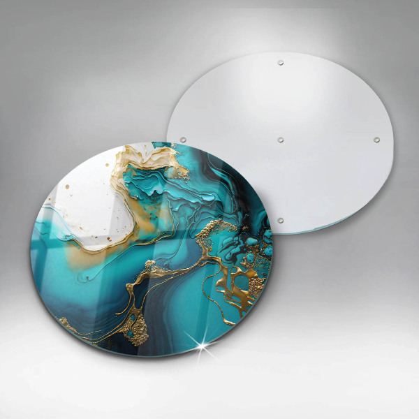 Skleněné krájecí prkénko Tyrkysová abstrakce