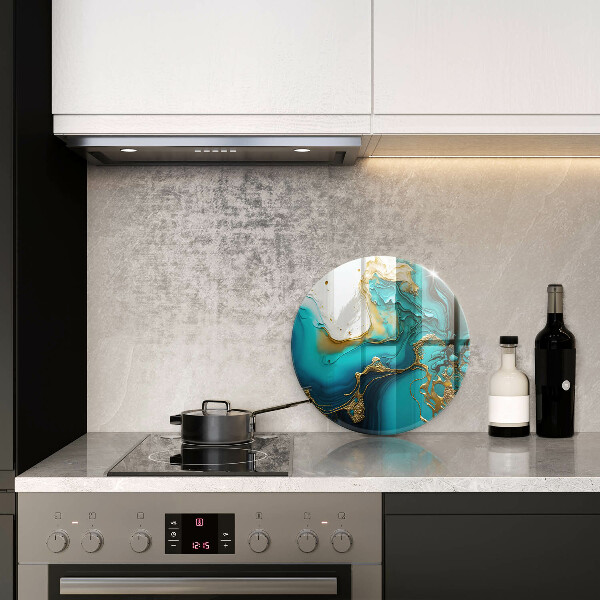 Skleněné krájecí prkénko Tyrkysová abstrakce