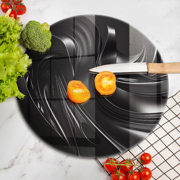 Skleněné krájecí prkénko Abstraktní černá hmota