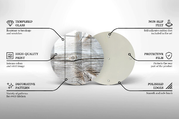 Skleněné krájecí prkénko Světlá struktura dřeva