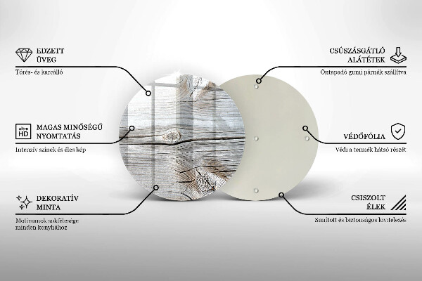 Skleněné krájecí prkénko Světlá struktura dřeva
