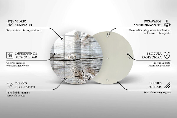 Skleněné krájecí prkénko Světlá struktura dřeva
