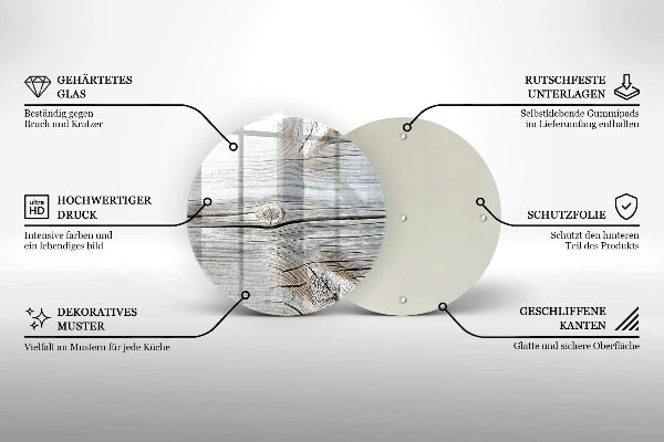 Skleněné krájecí prkénko Světlá struktura dřeva