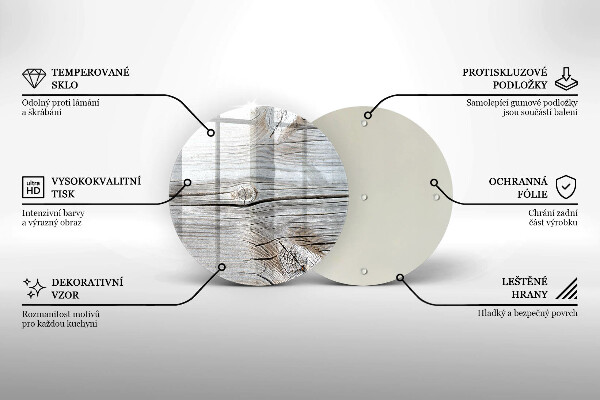 Skleněné krájecí prkénko Světlá struktura dřeva