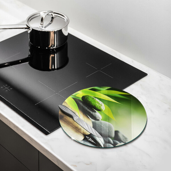 Skleněné krájecí prkénko Zen bambusové kameny