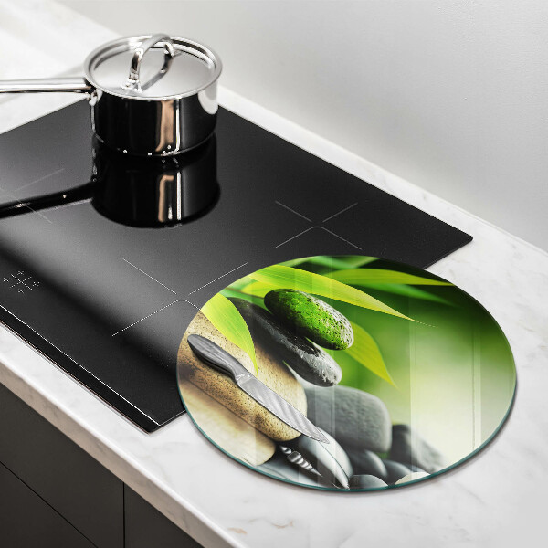 Skleněné krájecí prkénko Zen bambusové kameny