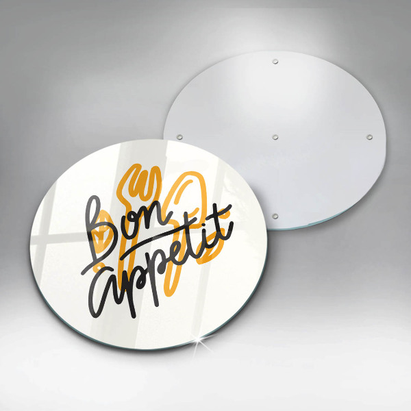 Skleněné krájecí prkénko Bon appetit nápis