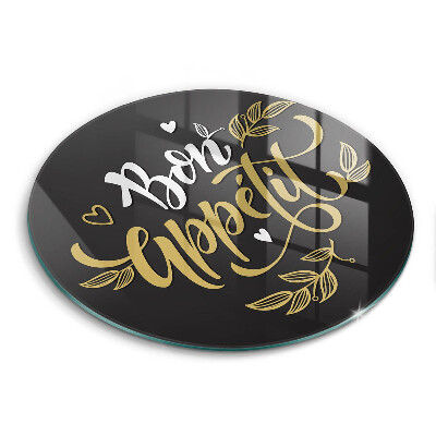 Skleněné krájecí prkénko Bon appetit nápis