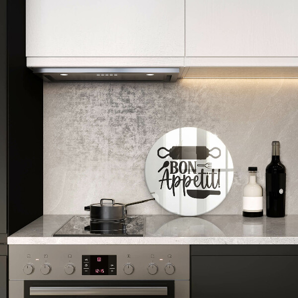 Skleněné krájecí prkénko Bon appetit nápis