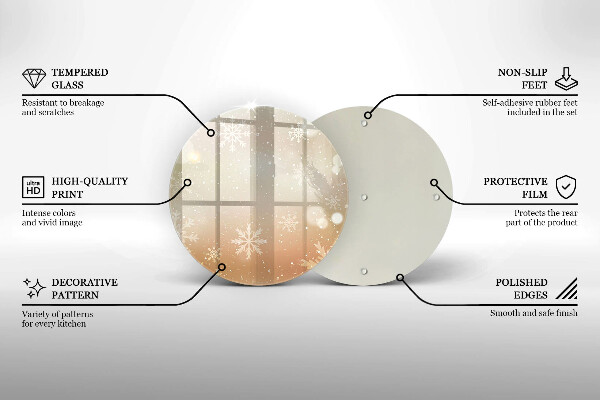 Skleněné krájecí prkénko Sněhové vločky