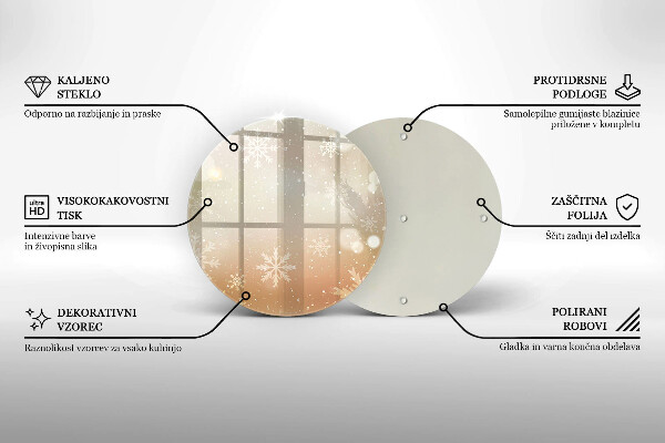 Skleněné krájecí prkénko Sněhové vločky