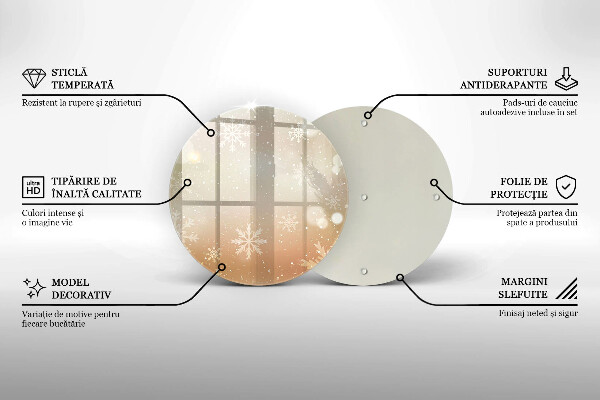 Skleněné krájecí prkénko Sněhové vločky