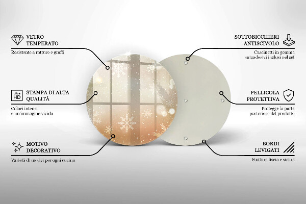 Skleněné krájecí prkénko Sněhové vločky