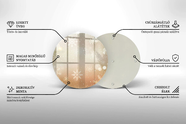 Skleněné krájecí prkénko Sněhové vločky