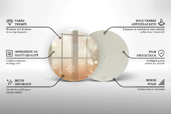 Skleněné krájecí prkénko Sněhové vločky