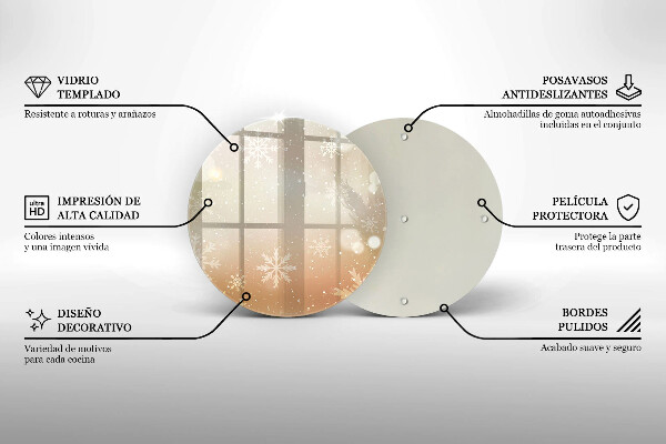 Skleněné krájecí prkénko Sněhové vločky