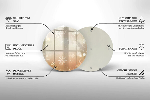 Skleněné krájecí prkénko Sněhové vločky