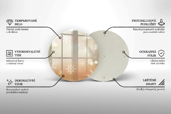 Skleněné krájecí prkénko Sněhové vločky