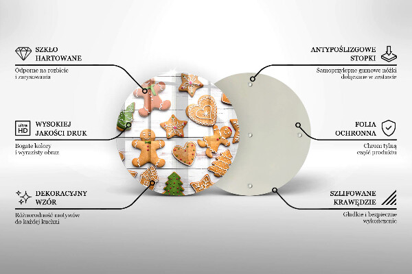 Skleněné krájecí prkénko Vánoční perníčky