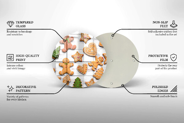 Skleněné krájecí prkénko Vánoční perníčky