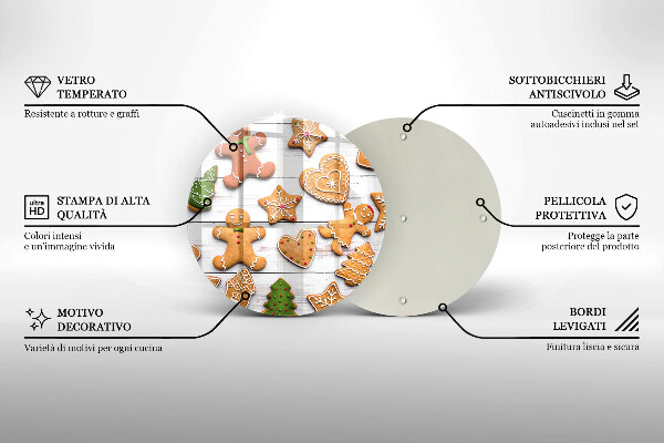 Skleněné krájecí prkénko Vánoční perníčky