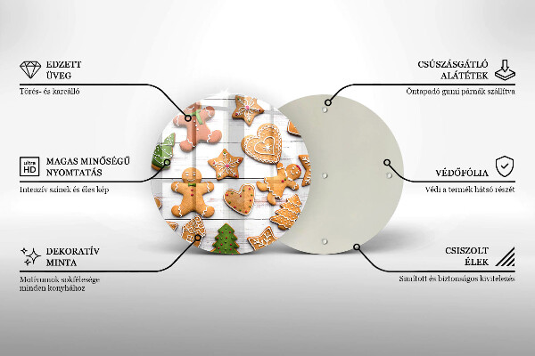 Skleněné krájecí prkénko Vánoční perníčky