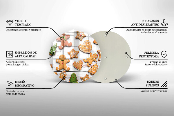 Skleněné krájecí prkénko Vánoční perníčky