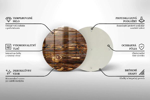 Skleněné krájecí prkénko Textura dřeva