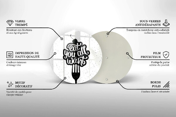 Skleněné krájecí prkénko Nápis eat all you want