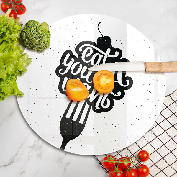 Skleněné krájecí prkénko Nápis eat all you want