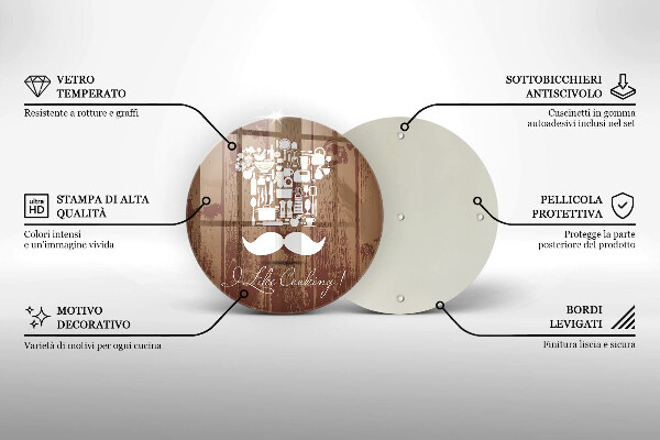 Skleněná deska do kuchyně I like cooking