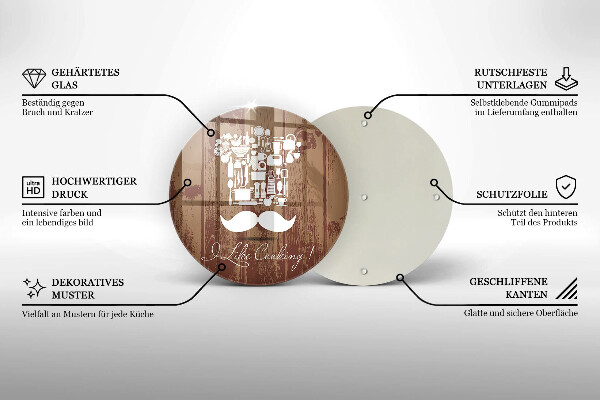 Skleněná deska do kuchyně I like cooking